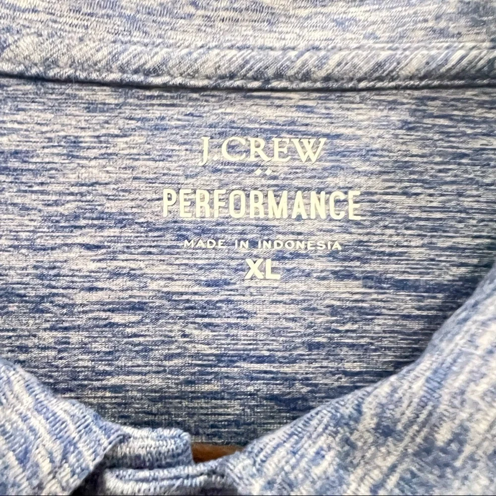 J Crew Shirt Adult SZ XL Preppy Collared Performance Casual Golf Polo Blue Mens